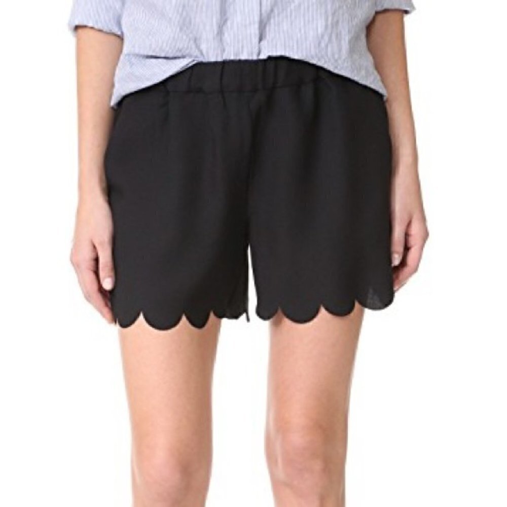 Madewell Black Scallop Pull On Shorts S